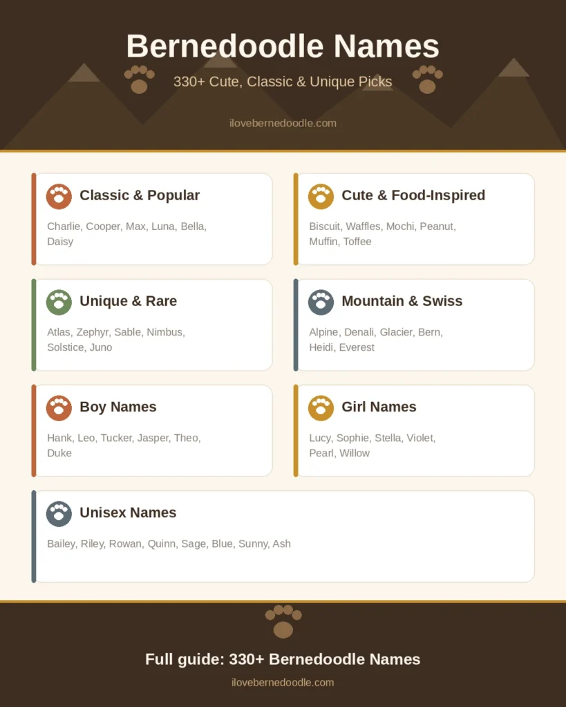 bernedoodle dog names infographic bernedoodle dog names infographic